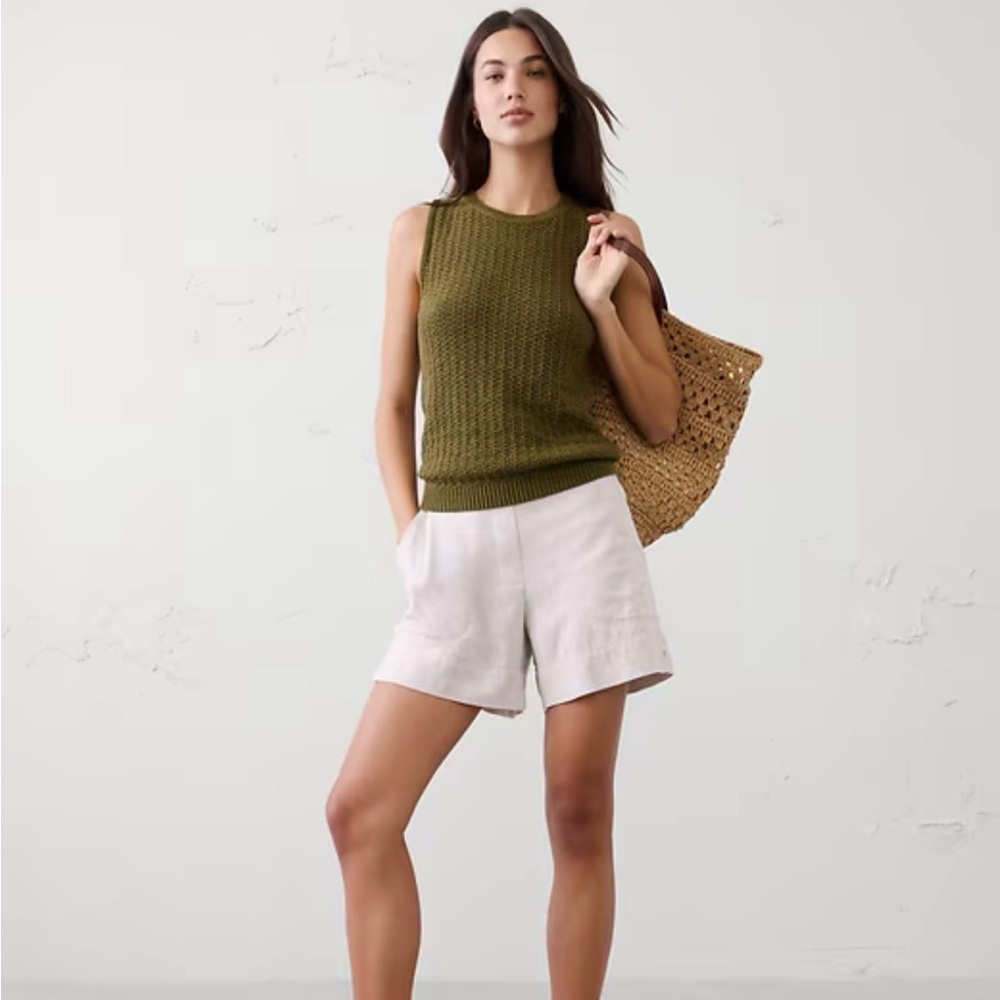 Banana Republic Factory Cream High-Waist Shorts